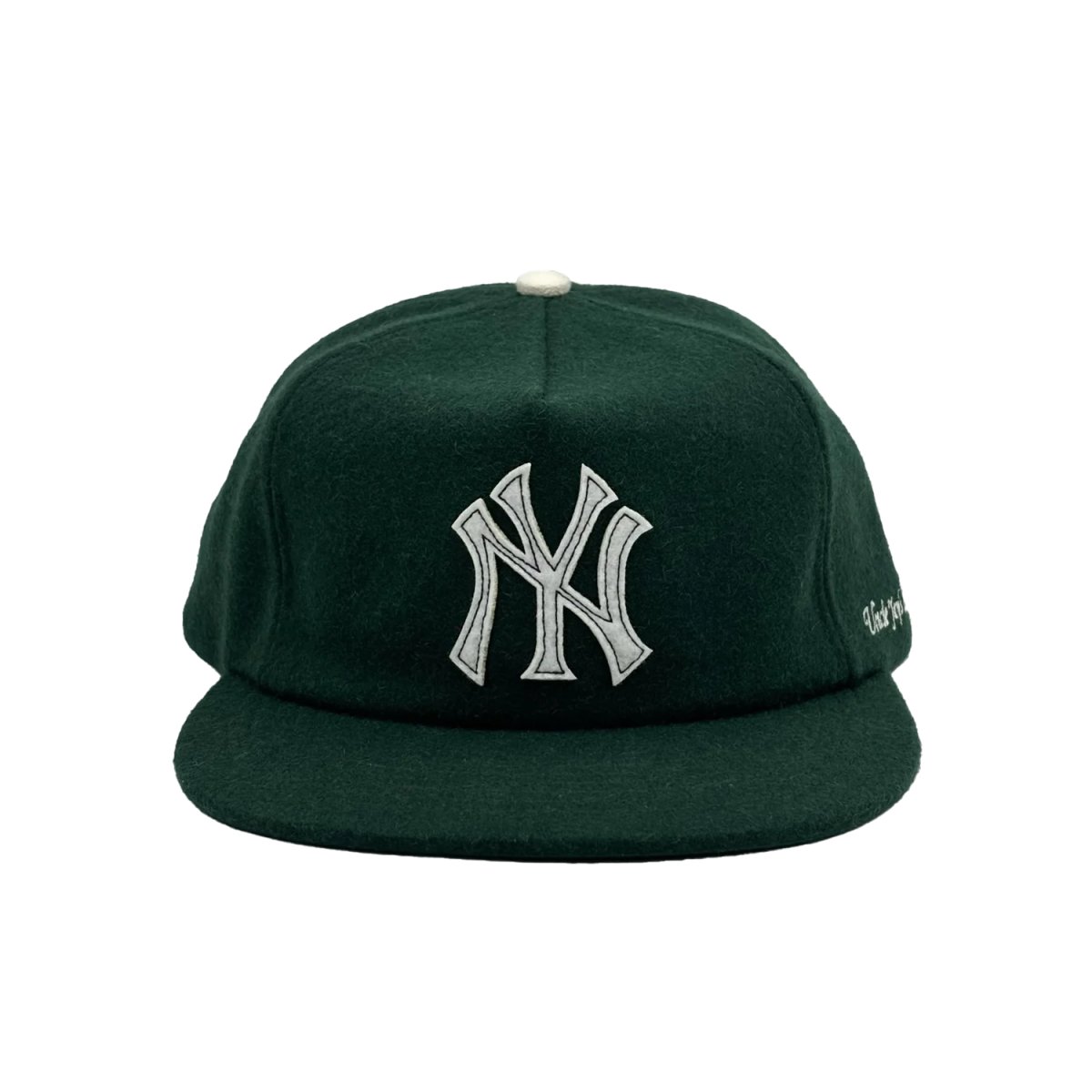 画像1: Uncle Jay's Vintage New York Yankees Melton Wool Cap - Green (1)