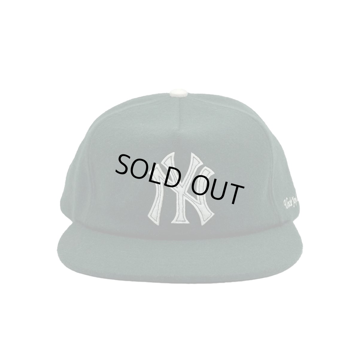 画像1: Uncle Jay's Vintage New York Yankees Melton Wool Cap - Green (1)