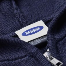 画像2: RAWDRIP Original Double Zip Cotton Knit Hoodie - Navy (2)