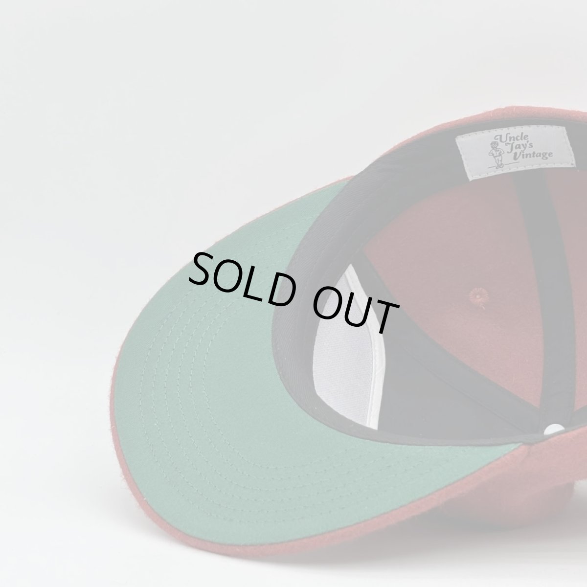 画像2: Uncle Jay's Vintage New York Yankees Melton Wool Cap - Brick Red (2)