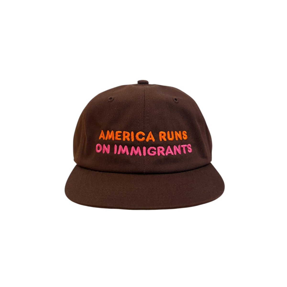画像1: Capps America Runs On Immigrants Snapback - Brown (1)