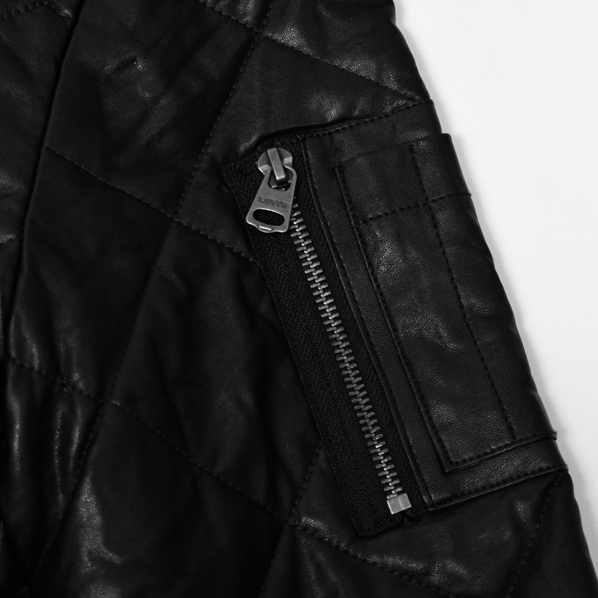 画像7: Levi's Quilted Leather Jacket - Black (7)