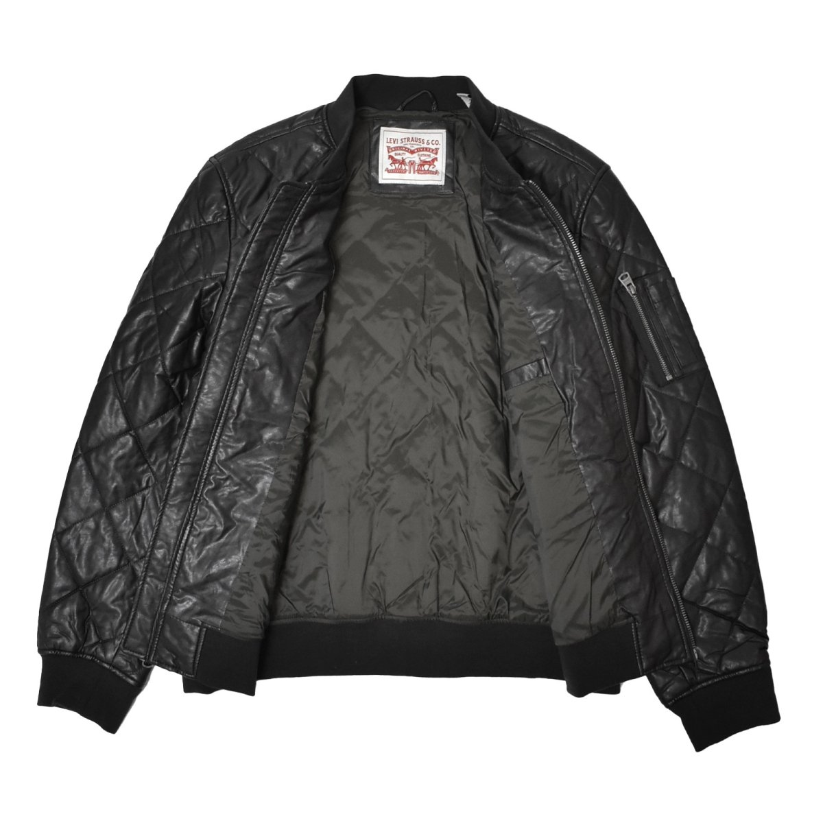 画像2: Levi's Quilted Leather Jacket - Black (2)