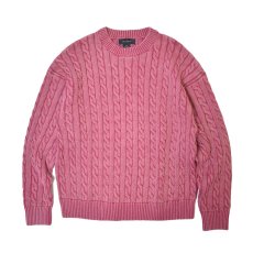 画像1: Cotton On Box Fit Cable Crewneck Sweater - Red (1)
