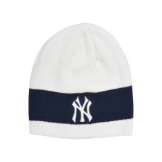 画像1: New York Yankees Beanie - WhiteｘNavy (1)