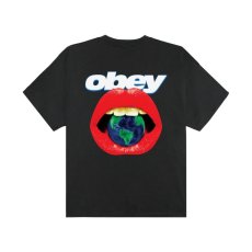 画像1: OBEY Lips Heavyweight Tee - Vintage Black (1)