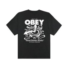 画像1: OBEY Time to Call Heavyweight Tee - Vintage Black (1)