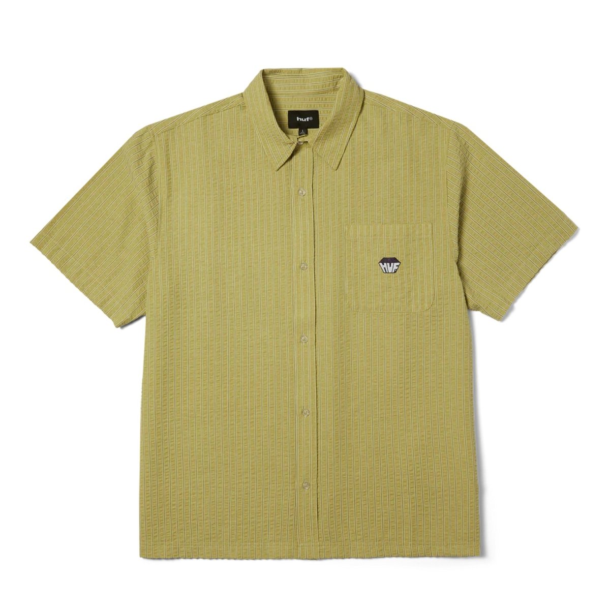 画像1: HUF Big Block Striped Shirts - Dried Herb (1)