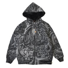 画像1: FB County Inked Up Cozy Denim Jacket - Black (1)