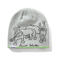 画像1: Butter GoodsｘDaniel Johnston Frog Reversible Beanie - Lime/Grey (1)