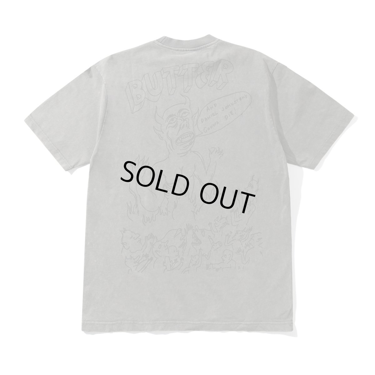 画像2: Butter GoodsｘDaniel Johnston Satan Tee - Black Acid Wash (2)