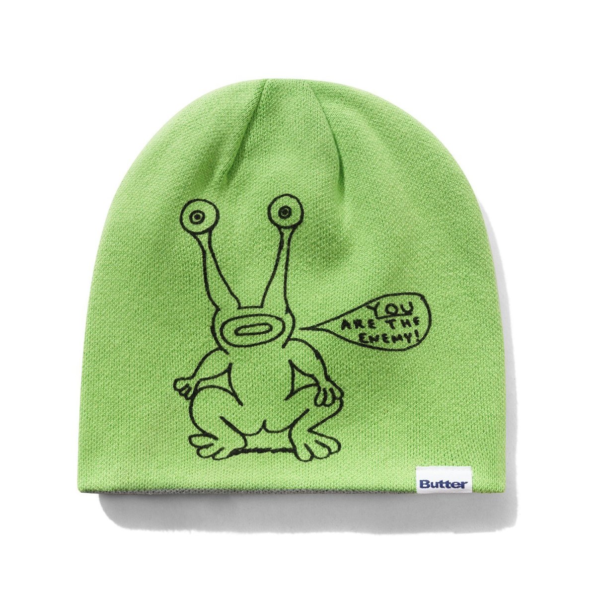 画像2: Butter GoodsｘDaniel Johnston Frog Reversible Beanie - Lime/Grey (2)