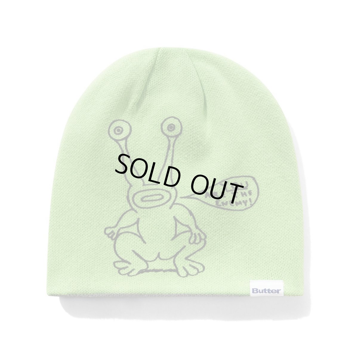 画像2: Butter GoodsｘDaniel Johnston Frog Reversible Beanie - Lime/Grey (2)