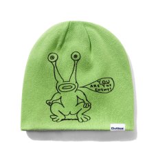 画像2: Butter GoodsｘDaniel Johnston Frog Reversible Beanie - Lime/Grey (2)