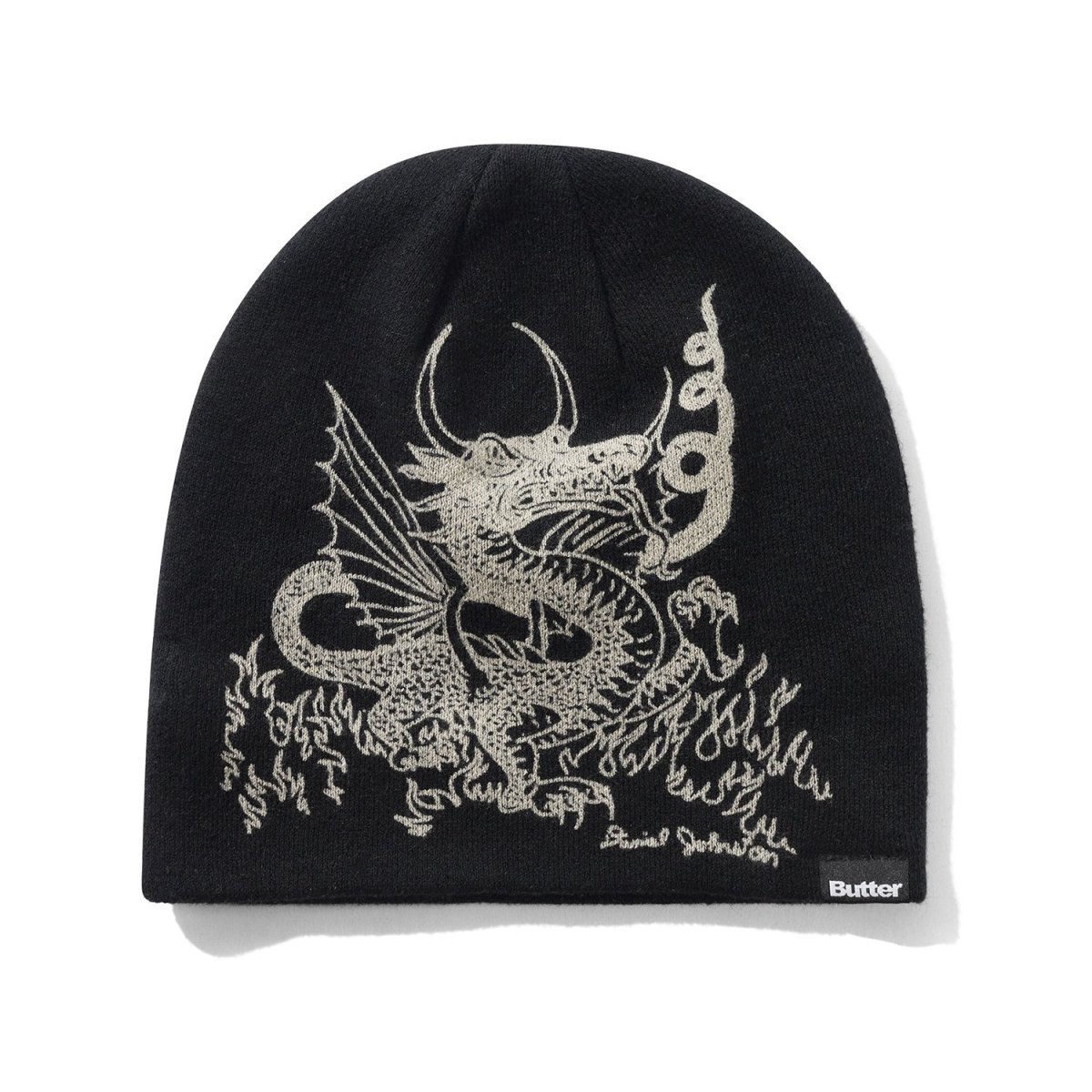 画像1: Butter GoodsｘDaniel Johnston Dragon Skully Beanie - Black (1)