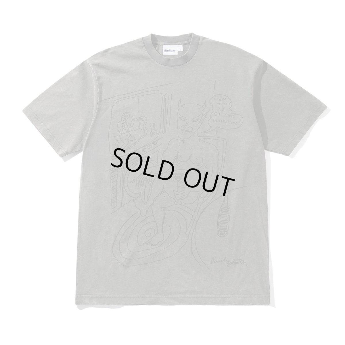 画像1: Butter GoodsｘDaniel Johnston Satan Tee - Black Acid Wash (1)