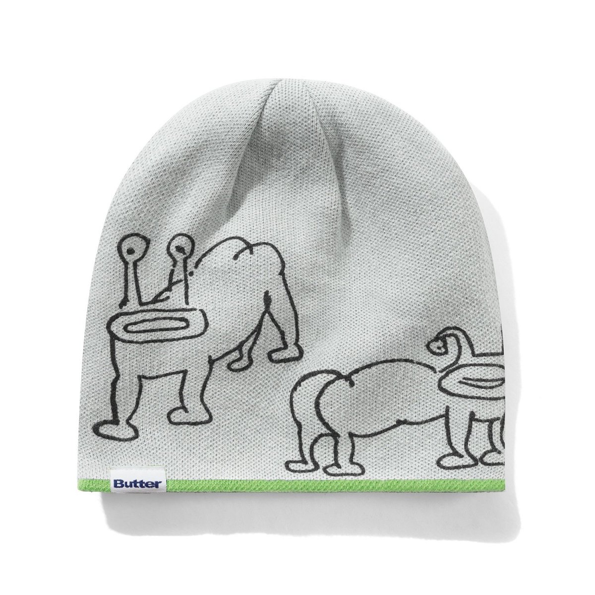 画像3: Butter GoodsｘDaniel Johnston Frog Reversible Beanie - Lime/Grey (3)