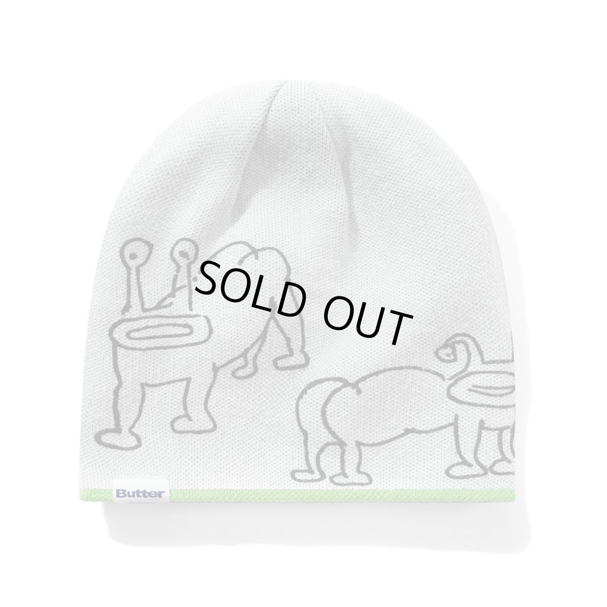 画像3: Butter GoodsｘDaniel Johnston Frog Reversible Beanie - Lime/Grey (3)