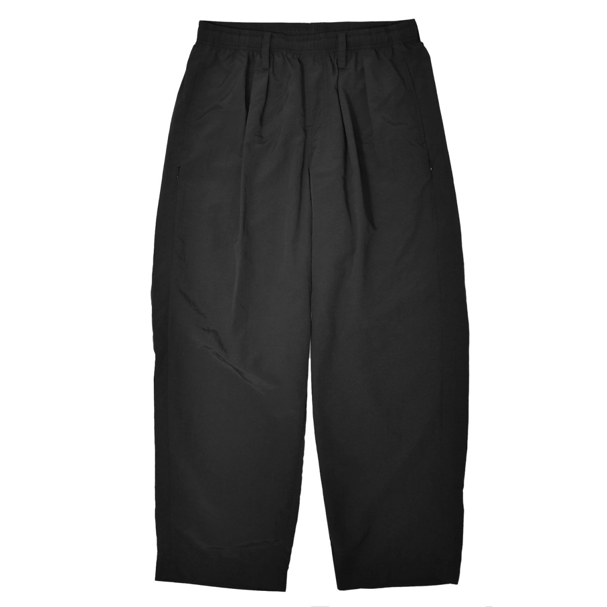 画像1: BAGGY SPORTS 2Tucks Nylon Pants - Black (1)