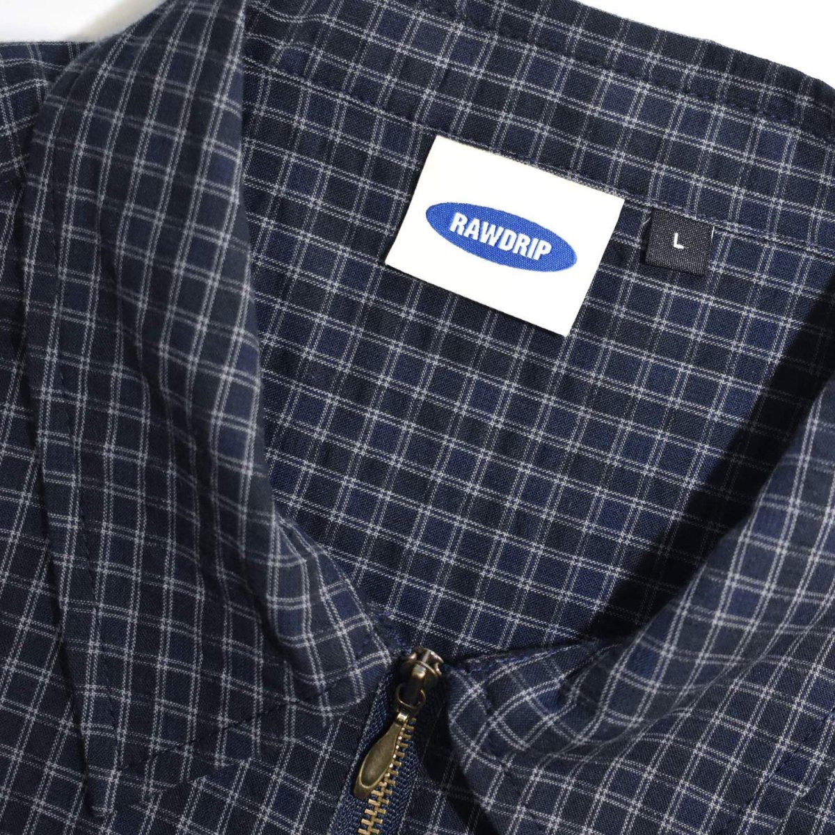 画像3: RAWDRIP S/S Full Zip Dobby Shirts - Navy (3)