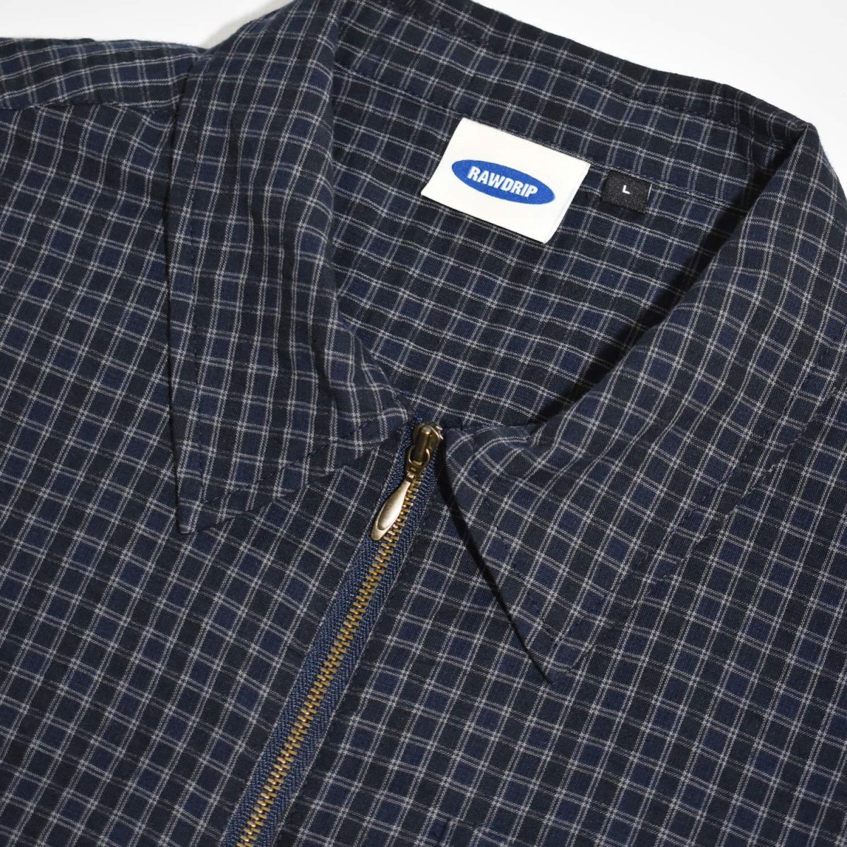 画像2: RAWDRIP S/S Full Zip Dobby Shirts - Navy (2)