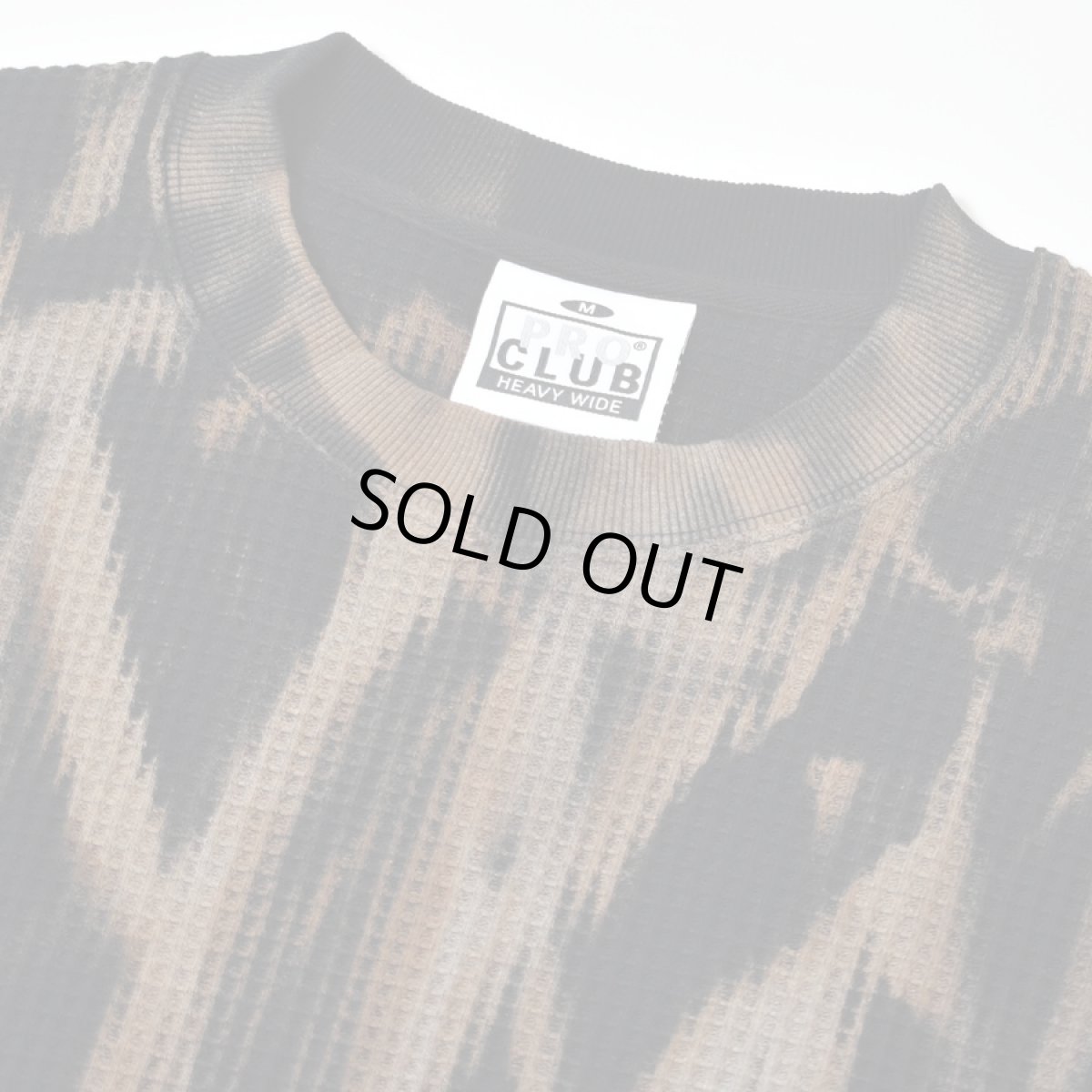 画像2: GoowsｘPRO CLUB Overdyed Heavywide S/S Thermal - Black Dripdyed (2)