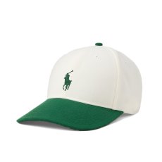 画像1: Polo Ralph Lauren High-Crown Twill Ball Cap - Paper White/new Forest (1)