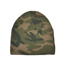 画像1: Camouflage Skully Beanie - Green (1)