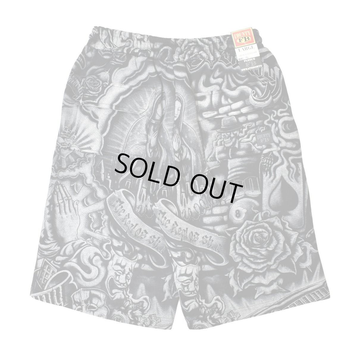 画像2: FB County Inked Up Baggy Fleece Shorts - Black (2)