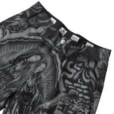 画像3: FB County Laser Printed Inked Up Hard Denim Shorts - Black (3)