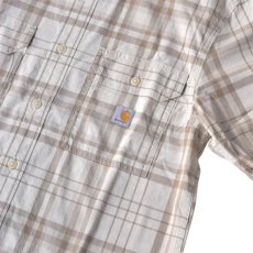 画像4: Carhartt USA Loose Fit Fort S/S Plaid Shirts - W39 #107273 (4)