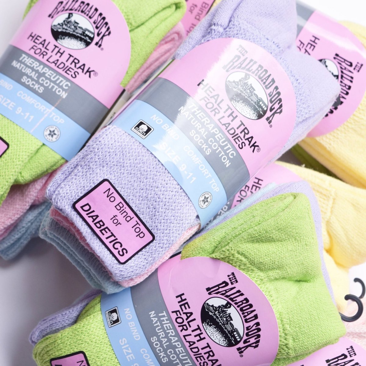 画像1: The Railroad Sock 3pack Pastel Therapeutic Crew Socks (1)