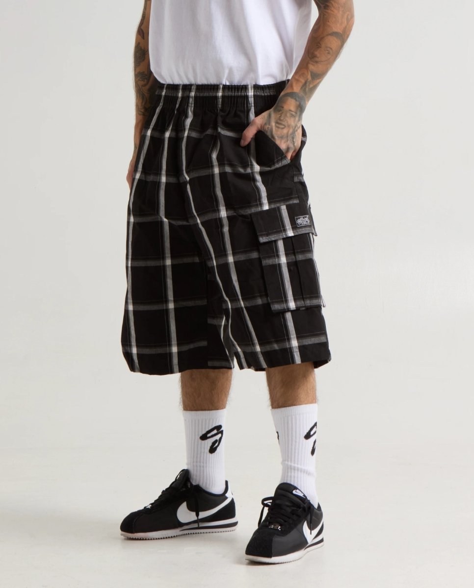 画像7: Shaka Wear 5.6oz Plaid Shorts - Black / シャカウェア プレイドショーツ (7)