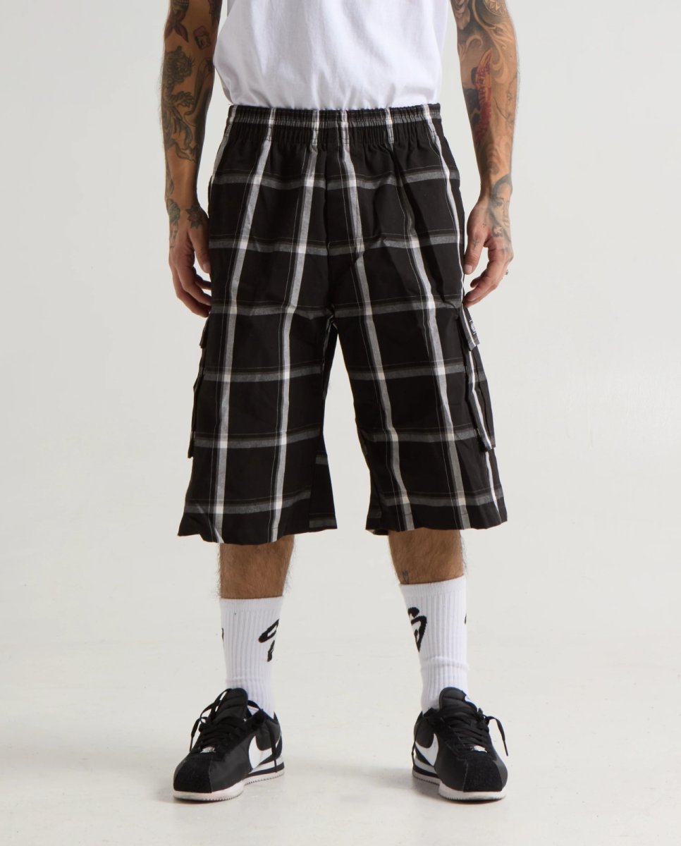 画像6: Shaka Wear 5.6oz Plaid Shorts - Black / シャカウェア プレイドショーツ (6)