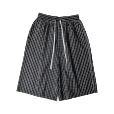 画像1: Shaka Wear Baggy Plaid Shorts - Black / シャカウェア バギープレイドショーツ (1)