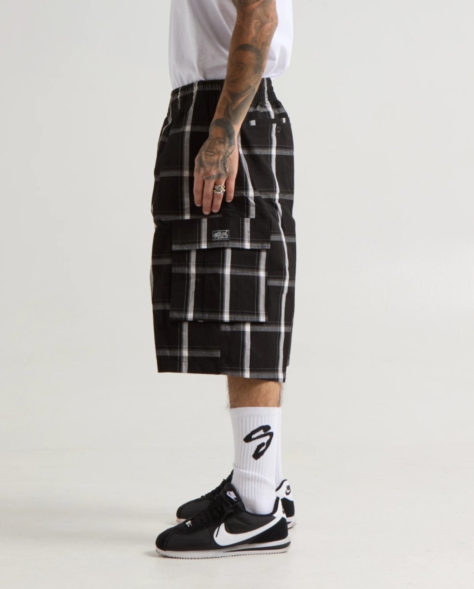画像8: Shaka Wear 5.6oz Plaid Shorts - Black / シャカウェア プレイドショーツ (8)