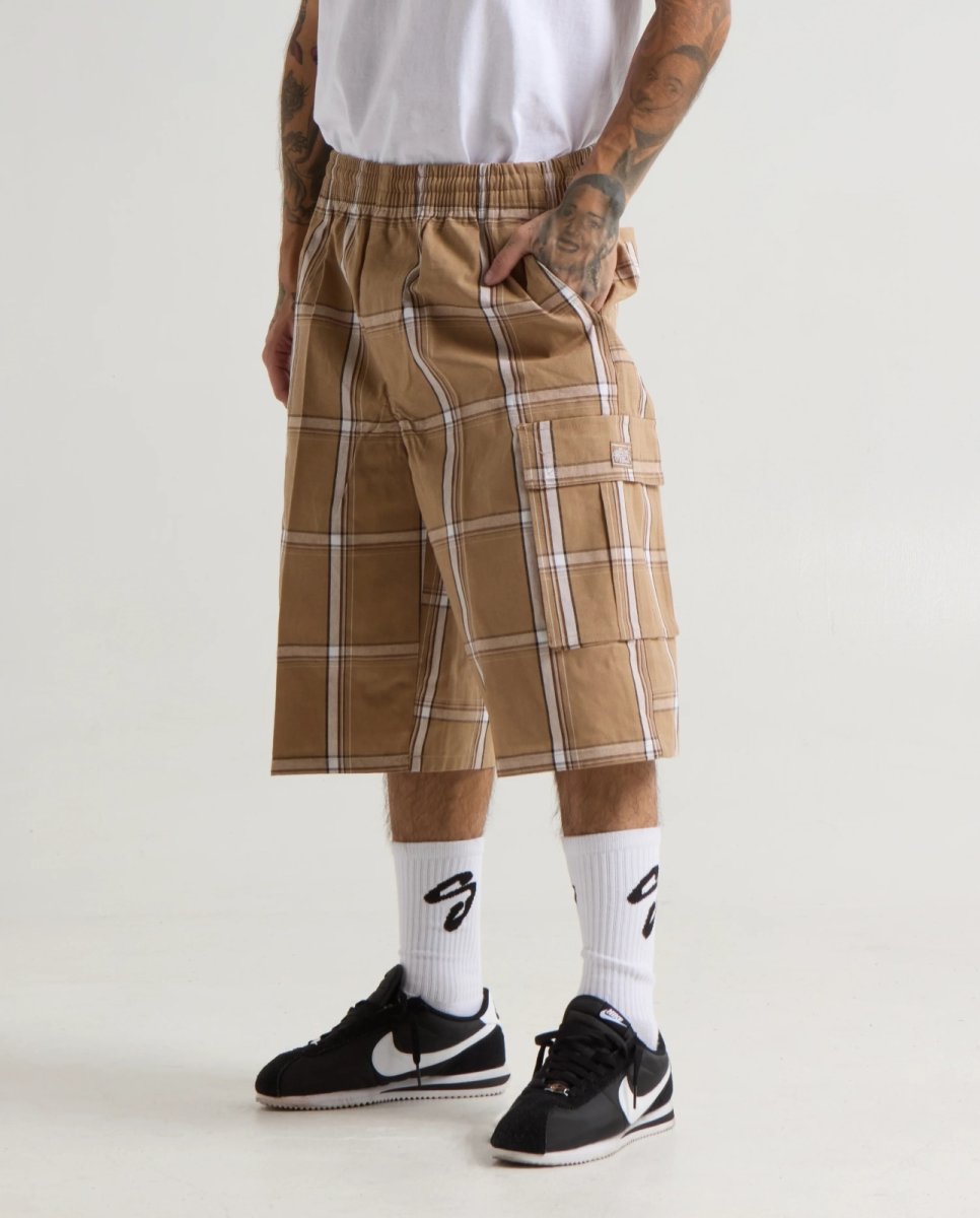 画像8: Shaka Wear 5.6oz Plaid Shorts - Khaki / シャカウェア プレイドショーツ (8)