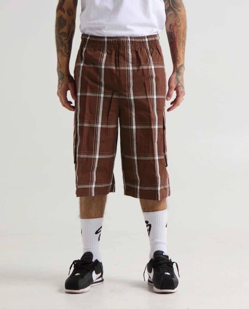 画像6: Shaka Wear 5.6oz Plaid Shorts - Brown / シャカウェア プレイドショーツ (6)