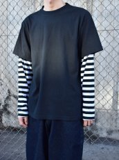 画像6: Cotton Collective Oversized Box 2Fer L/S Tee - BlackｘWhite Striped / コットンコレクティブ (6)
