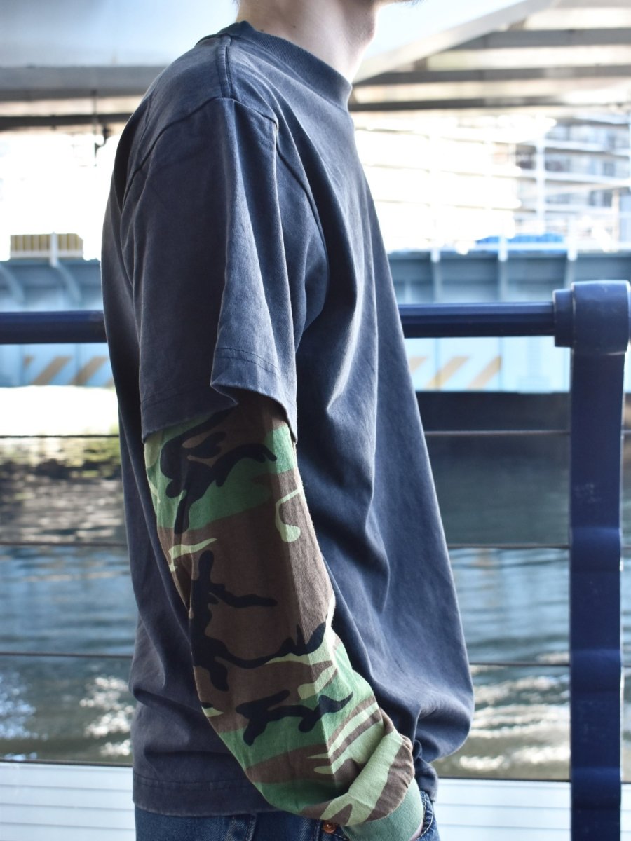 画像8: Cotton Collective Oversized Box 2Fer L/S Tee - Vintage BlackｘCamo / コットンコレクティブ (8)