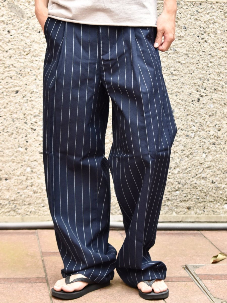 画像4: OBEY Dean Stripe Plated Pants - Navy Pinstripe / オベイ (4)