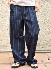 画像4: OBEY Dean Stripe Plated Pants - Navy Pinstripe / オベイ (4)