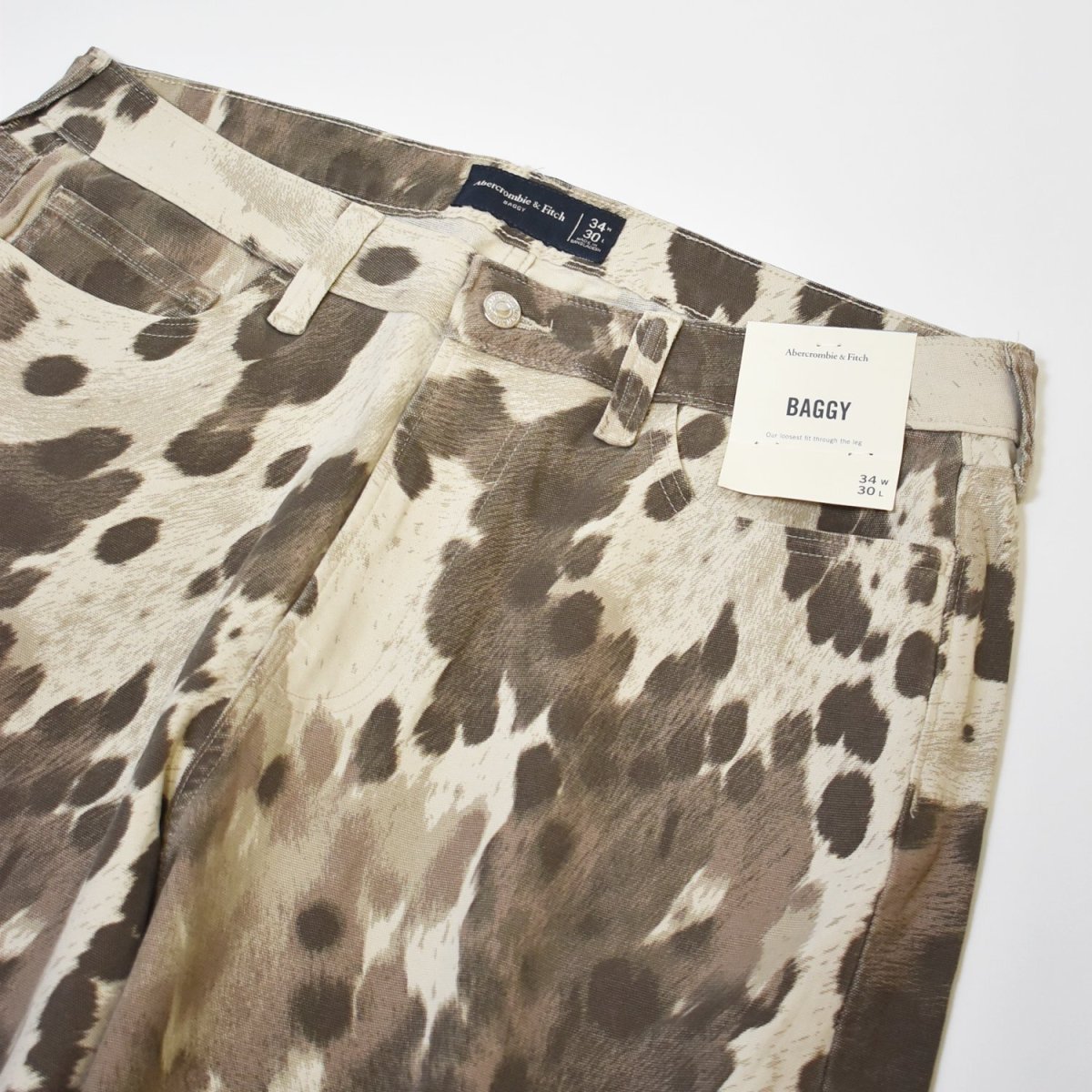 画像3: Abercrombie & Fitch Baggy 5pocket pants - Cream Pattern (3)