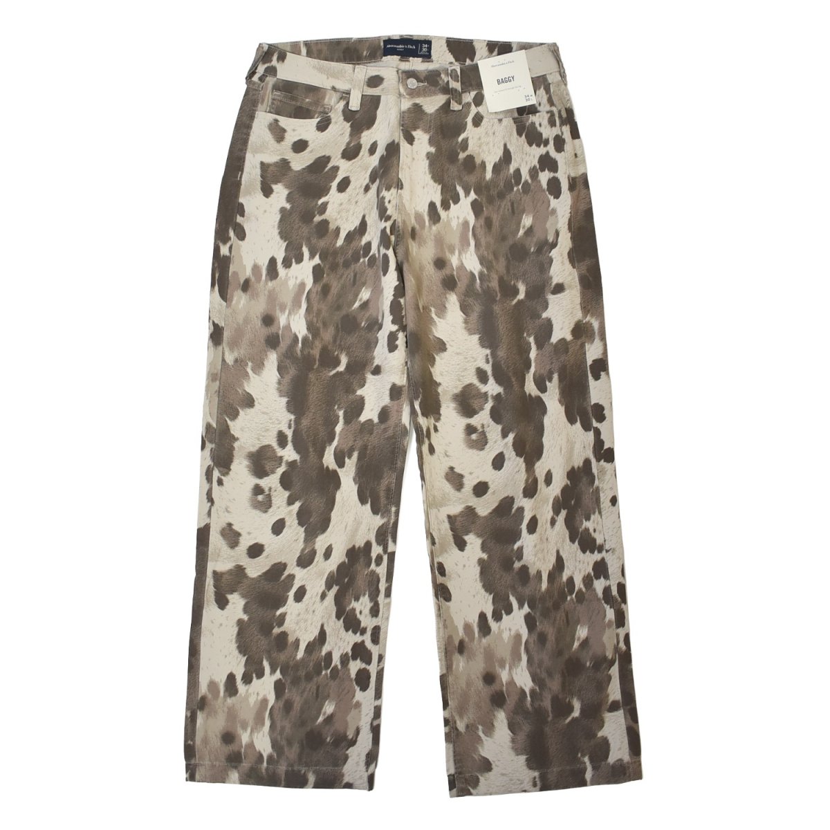 画像1: Abercrombie & Fitch Baggy 5pocket pants - Cream Pattern (1)