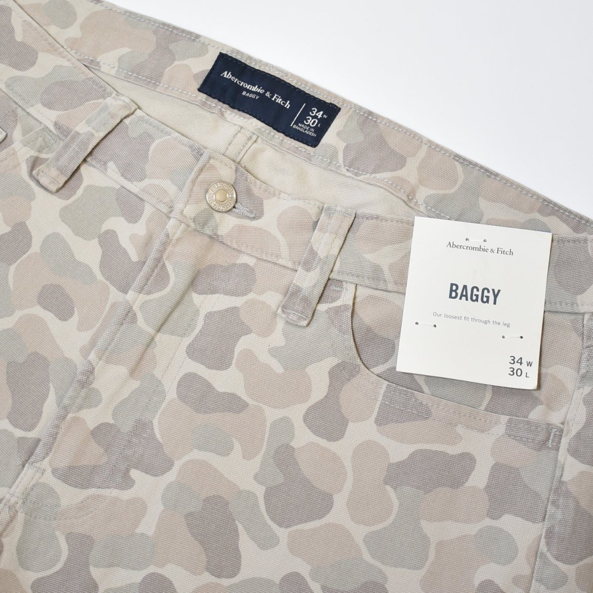 画像3: Abercrombie & Fitch Baggy 5pocket pants - Light Gray Camo (3)