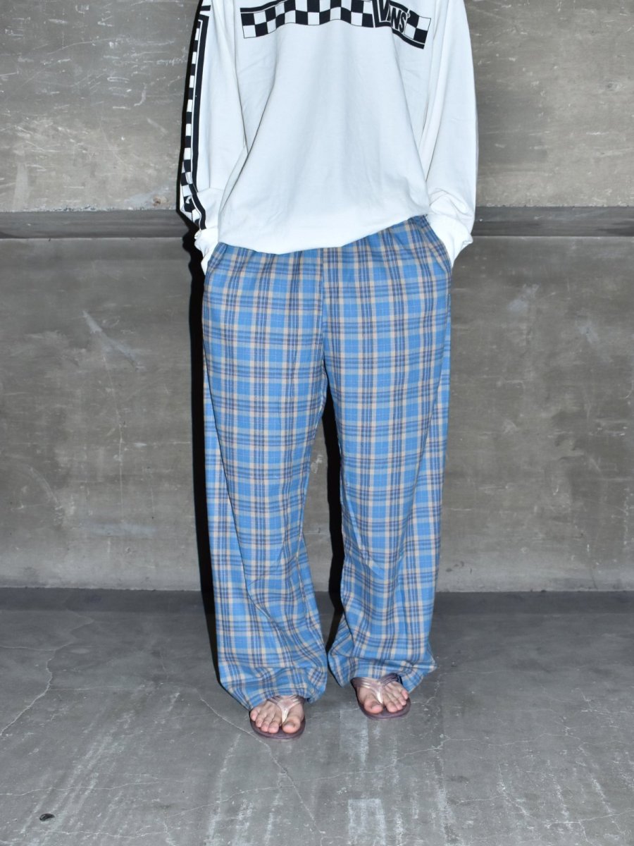 画像7: Los Angeles Apparel Cotton Flannel Lounge Pants - Blue/Beige/Pink Plaid / ロサンゼルスアパレル フランネル ラウンジパンツ (7)