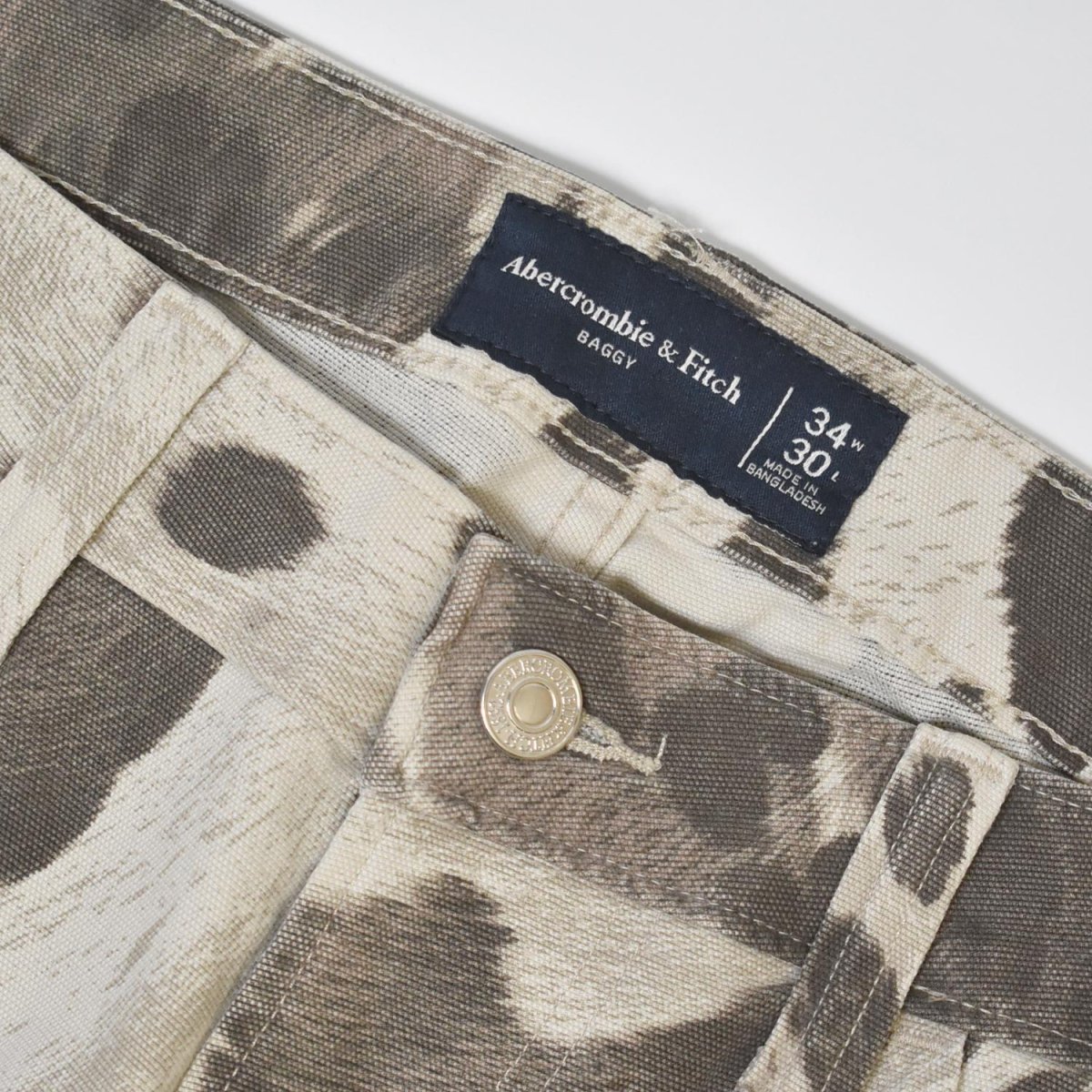 画像4: Abercrombie & Fitch Baggy 5pocket pants - Cream Pattern (4)