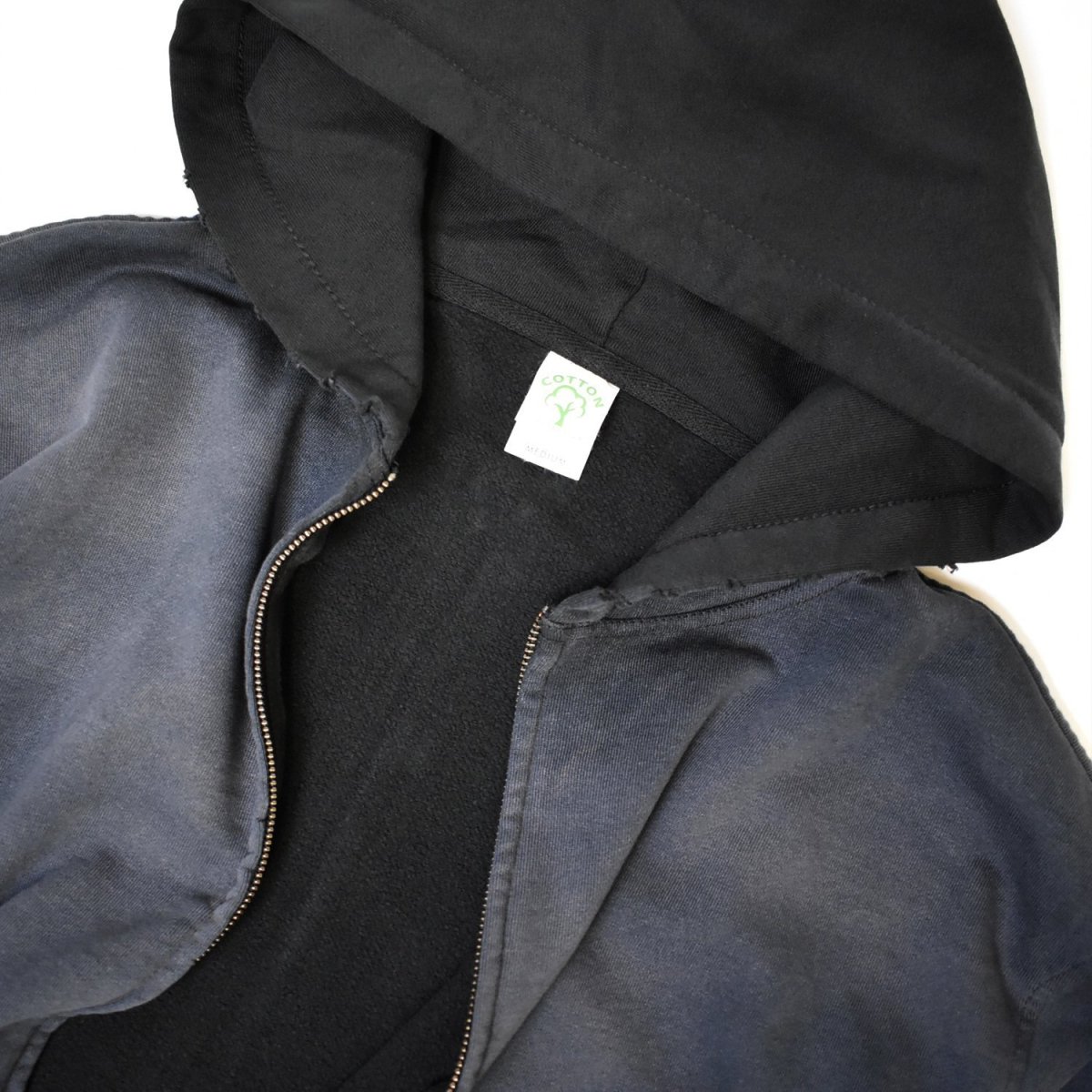 画像4: Cotton Collective 14oz Special Zip Hoodie - Potassium Black / コットンコレクティブ ジップ フーディ (4)