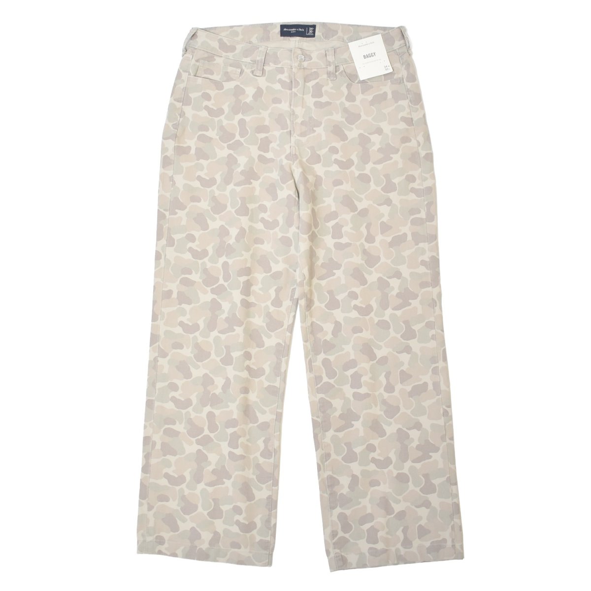 画像1: Abercrombie & Fitch Baggy 5pocket pants - Light Gray Camo (1)