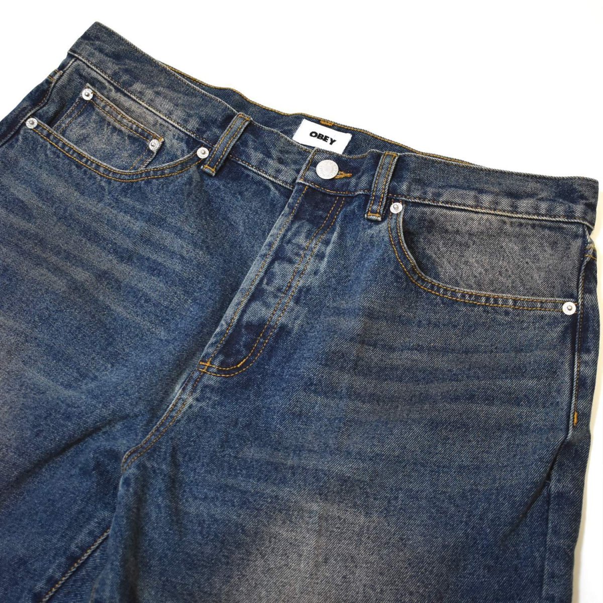 画像5: OBEY Classic Baggy Denim - Oil Stained Indigo / オベイ (5)